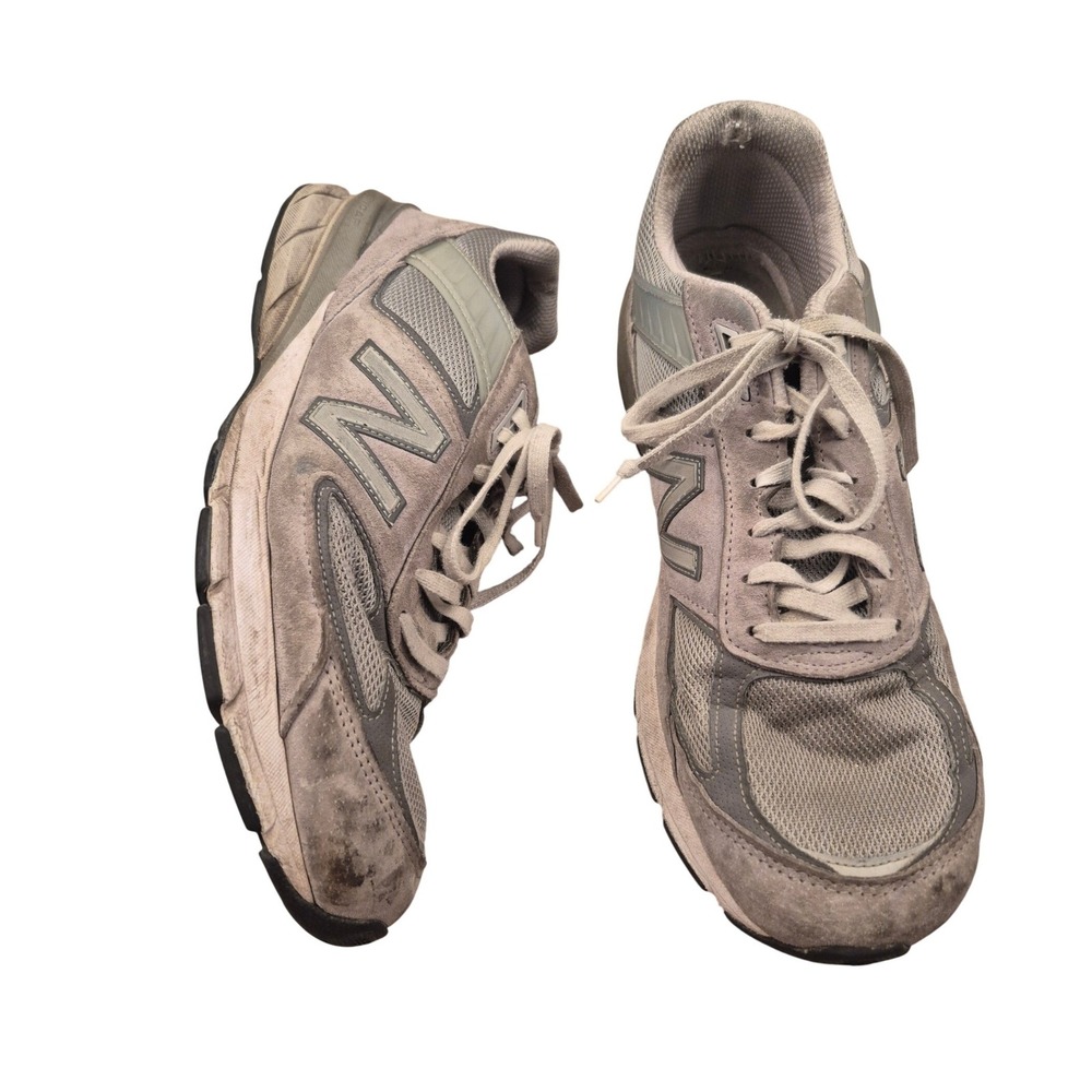 New Balance 990v5 Mens Grey Suede Mesh Running Shoes Sneakers M990GL5 USA 14 D